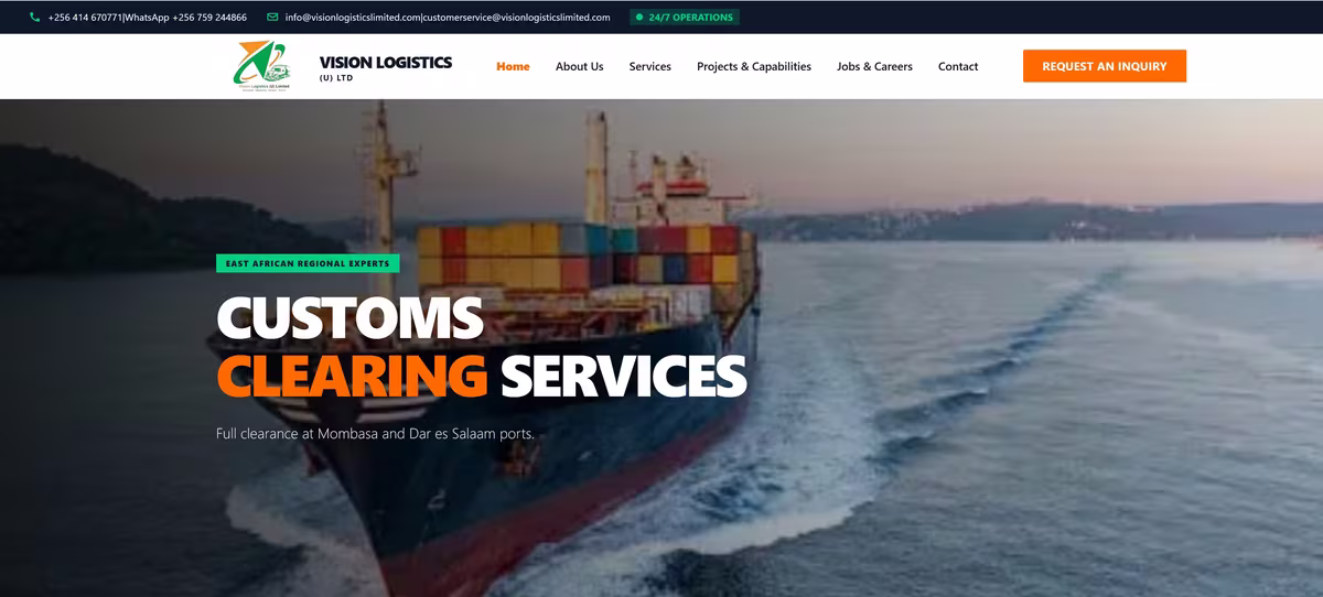 Vision Logistics (U) Ltd — website built by NairobiSites
